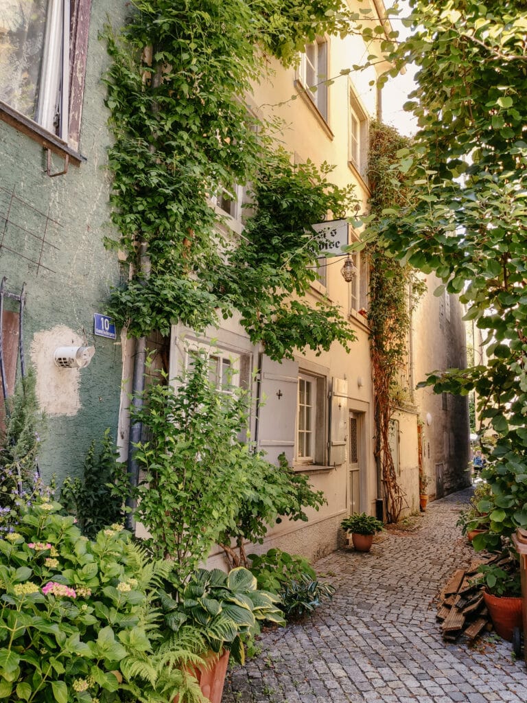 Malerische Fischergasse in Lindau, Lindau Sehenswürdigkeiten, Bodensee
