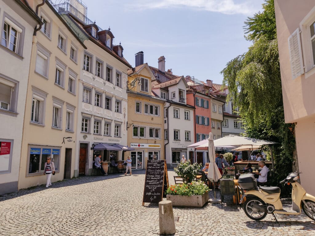 Malerische Fischergasse in Lindau, Lindau Sehenswürdigkeiten, Bodensee
