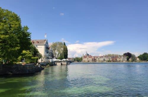Uferpromenade Konstanz, Blick auf Dominikanerinsel, Konstanz Sehenswürdigkeiten, Bodensee