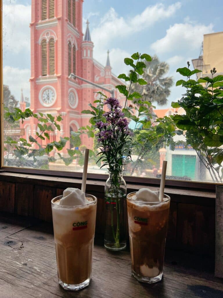 Pink Church, Coffee Shop, Ho Chi Minh City, Vietnam