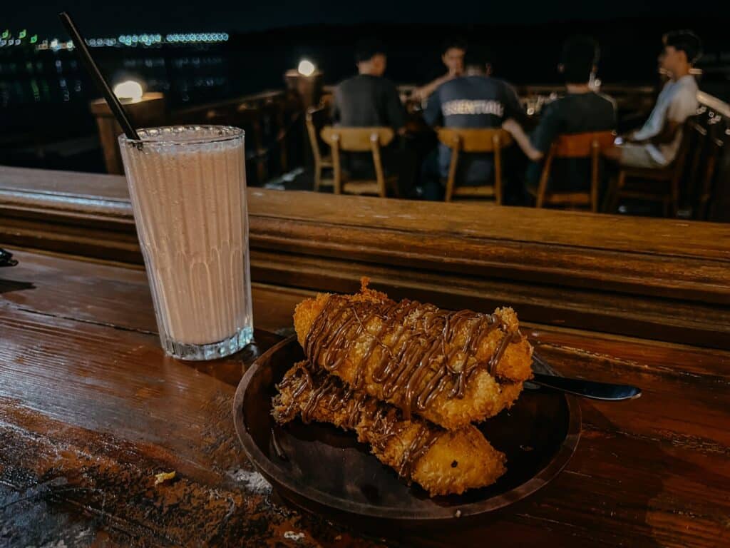 Pisang Goreng, Pinisi House, Bukit Halbinsel, Bali Essen, Nusa Dua, Bali, Indonesien