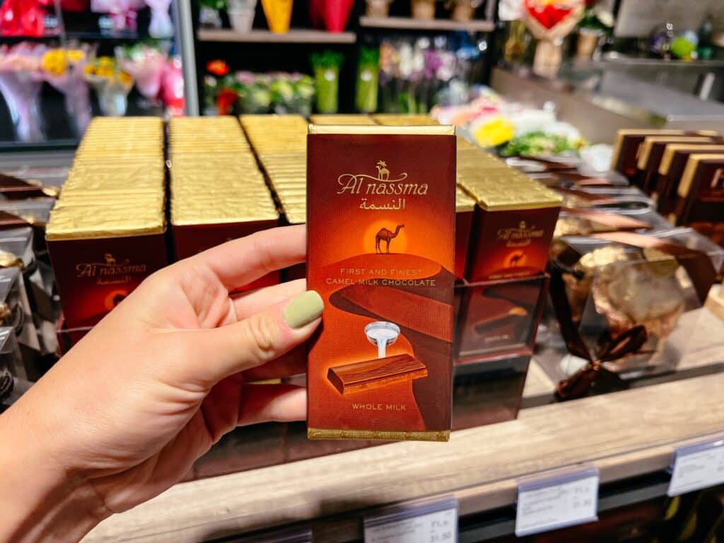 Mitbringsel aus Dubai, Kamelmilchschokolade, Vereinigte Arabische Emirate