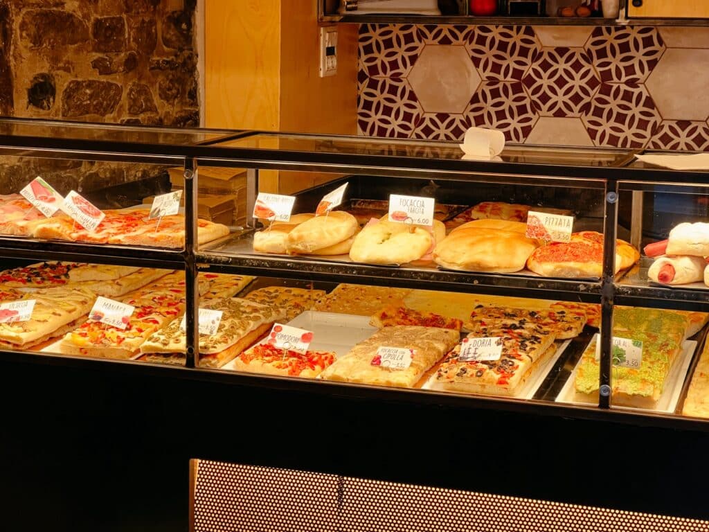 Focaccia in Manarola, Cinque Terre, Italien, Europa