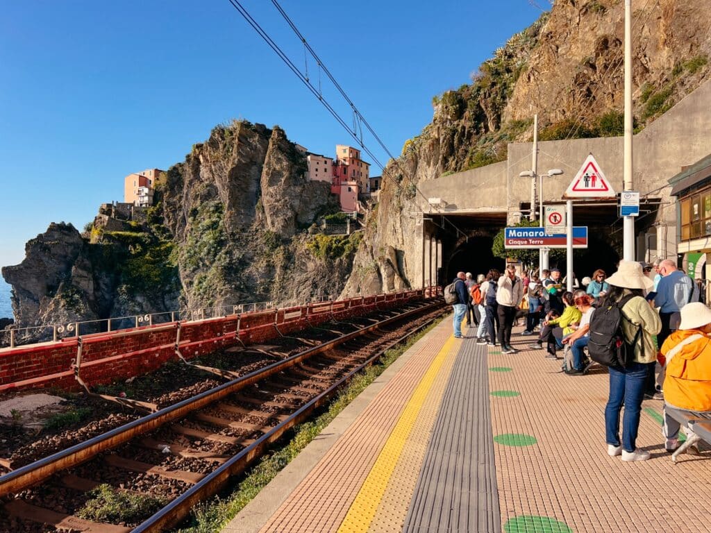 Manarola Bahnhof, Cinque Terre, Italien, Europa