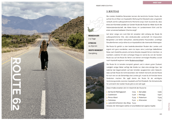 Reiseführer Südafrika, Route 62
