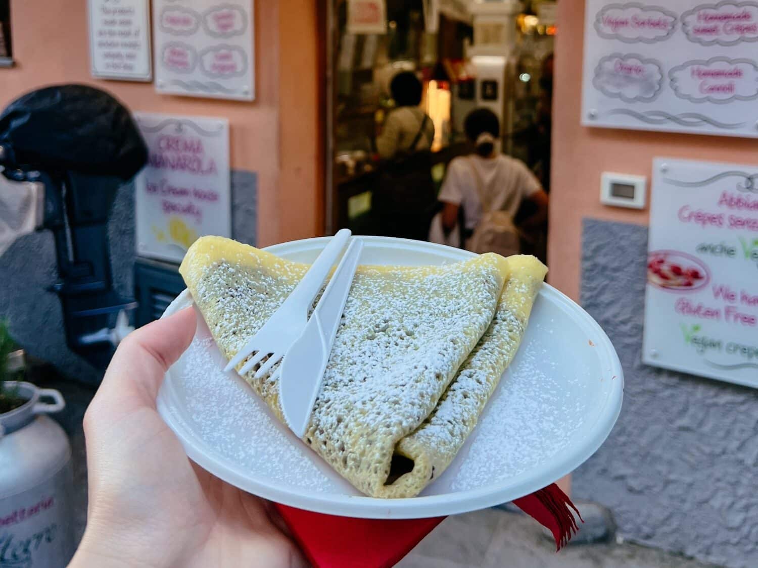 Glutenfreie Crepes in Manarola, Cinque Terre, Italien, Europa
