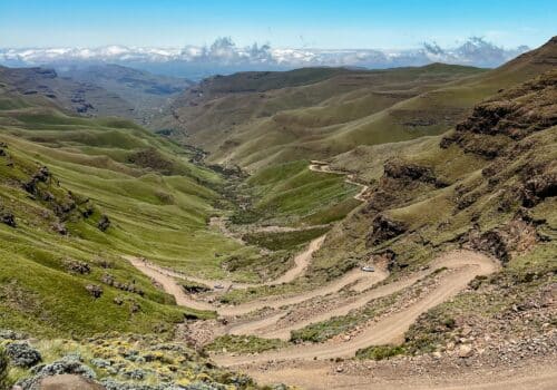 Sani Pass von Südafrika nach Lesotho, Underberg, Drakensberge, Südafrika