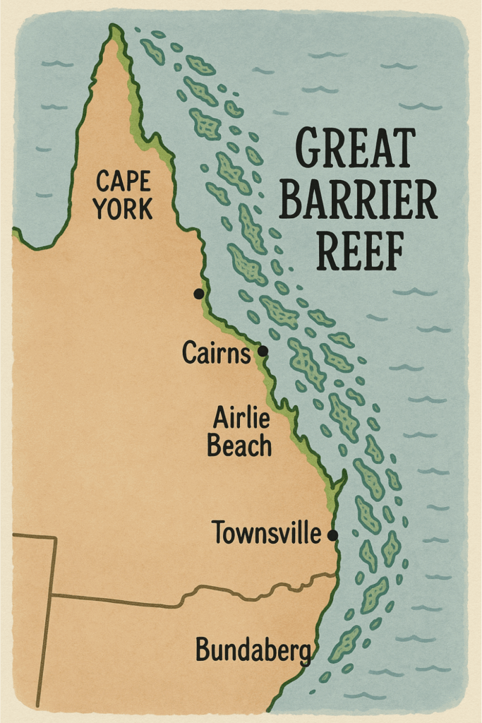 Great Barrier Reef Australien, Karte