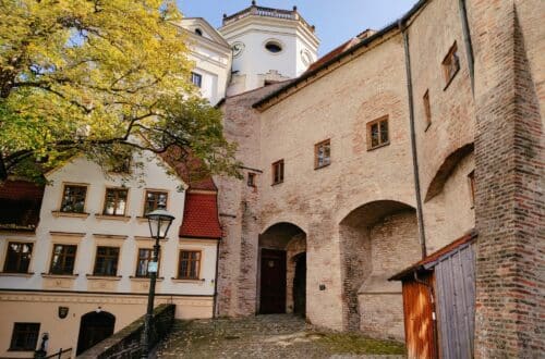 Spaziergang durch Augsburg, vorbei an den historischen Wassertürmen