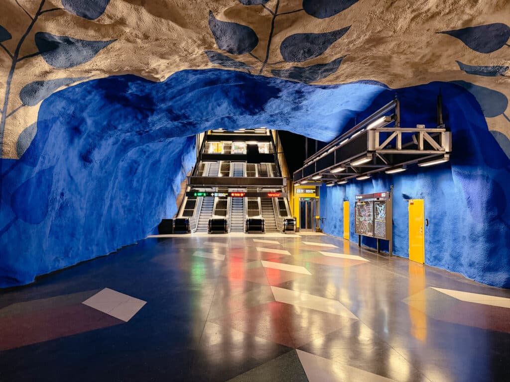 Kunst in der U-Bahn T-Centralen, Stockholm Fortbewegung, Schweden