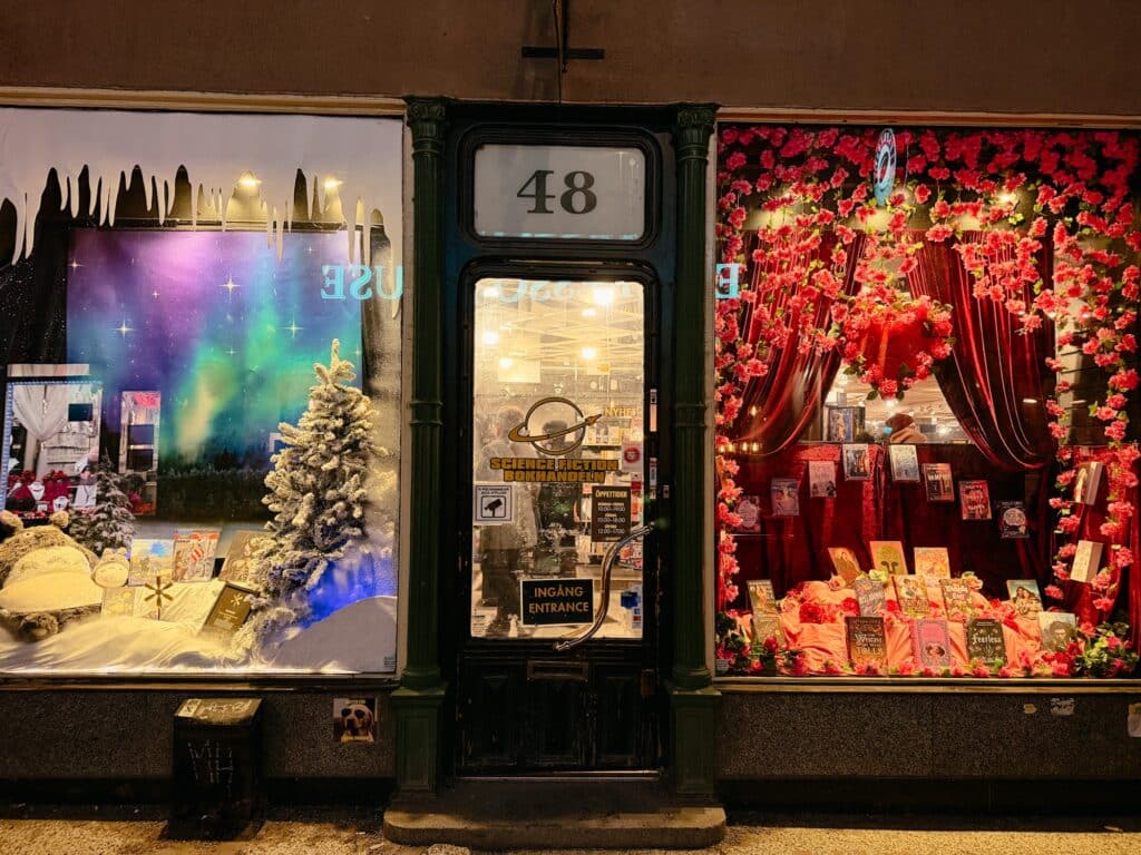 The Science Fiction Bookstore in Gamla Stan, Stockholm, Schweden