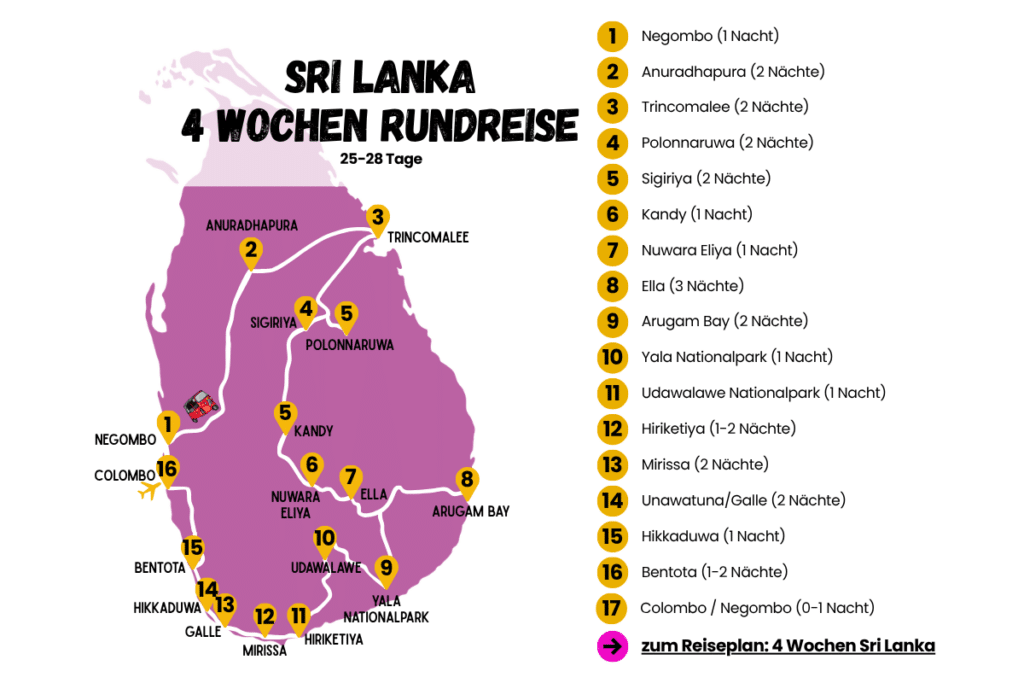 4 Wochen Sri Lanka Rundreise