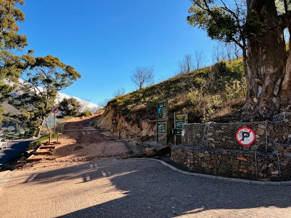 Startpunkt der Lion's Head Wanderung in Kapstadt, Südafrika